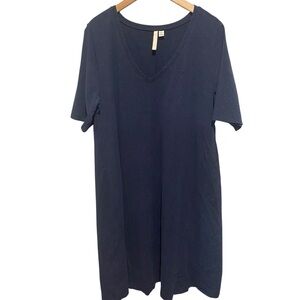 PureJill‎ Women's Blue Short Sleeve V-Neck T-Shirt Dress Size XL